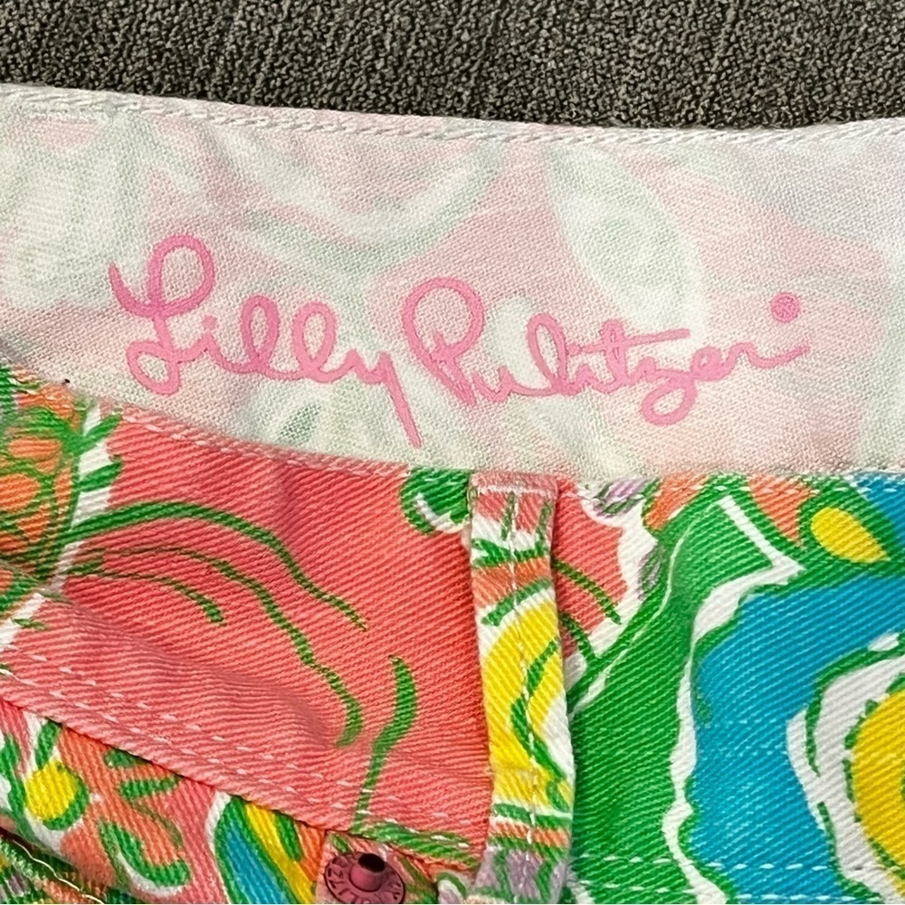 Lilly Pulitzer Clifton Shorts Pink elephant Paisley Size 0 Y2K - Picture 3 of 8